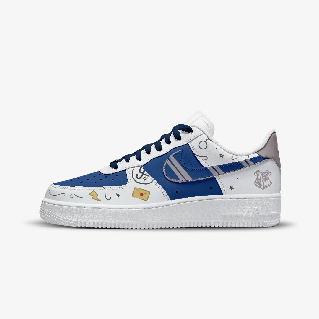 NIKE AIR FORCE CUSTOM SNEAKERS HARRY POTTER RAVENCLAW WHITE 25