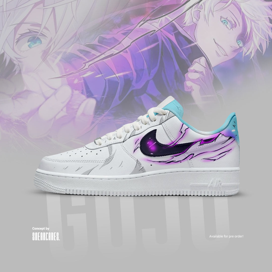 NIKE AIR FORCE ONE CUSTOM GOJO SATORU Sneakcares