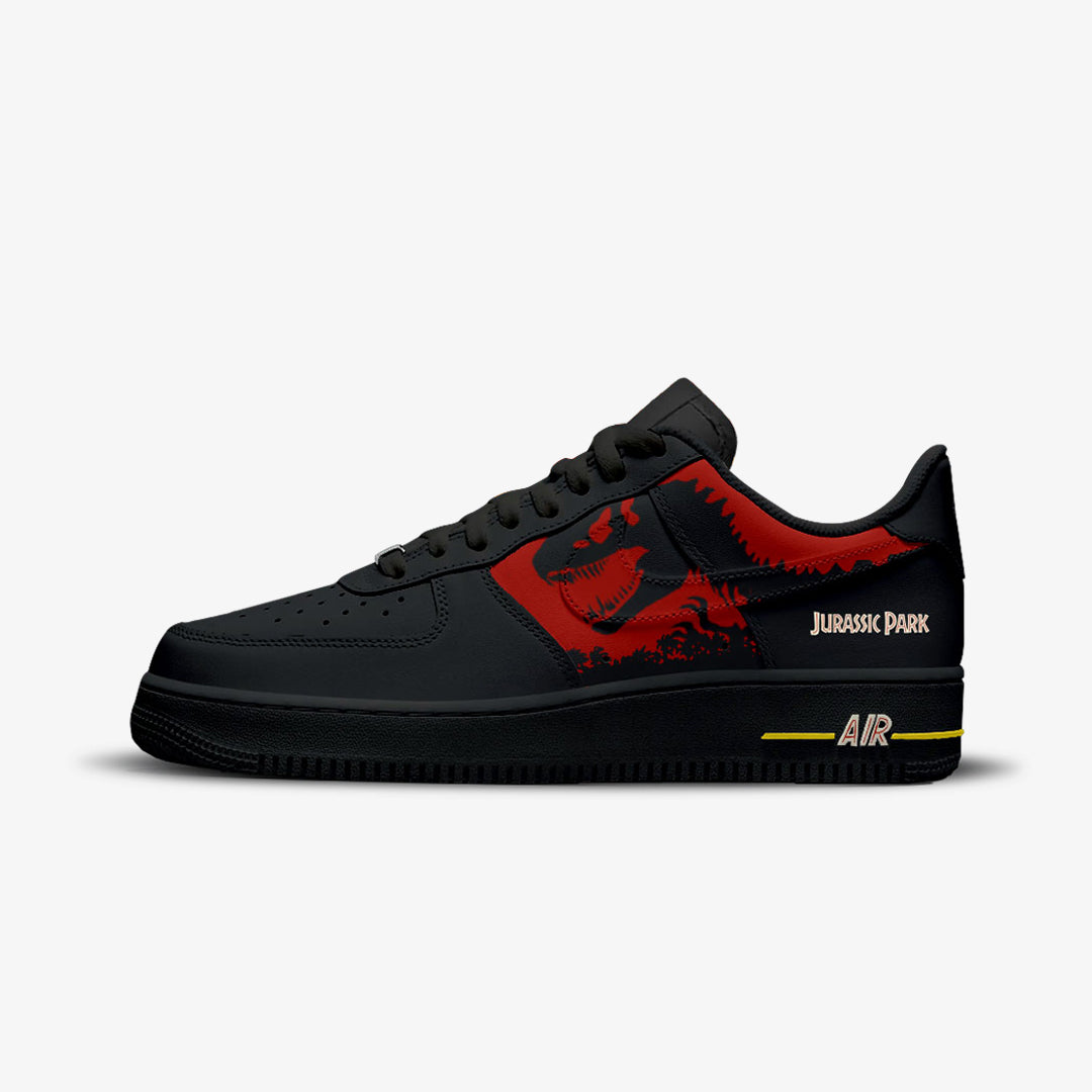 NIKE AIR FORCE CUSTOM SNEAKERS JURASSIC PARK TREX
