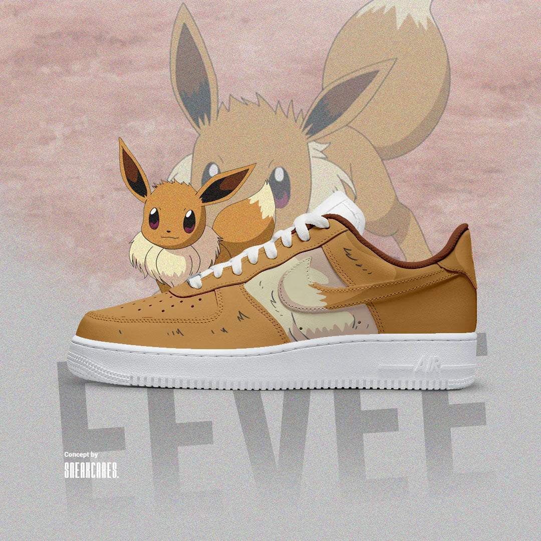 NIKE AIR FORCE CUSTOM PAINT POKEMON EEVEE - Sneakcares