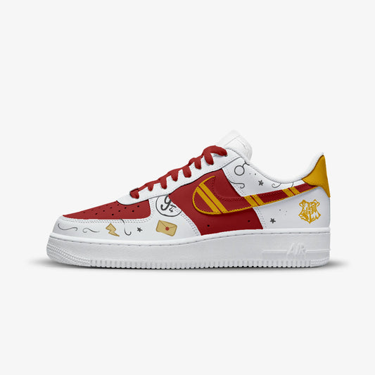 NIKE AIR FORCE CUSTOM SNEAKERS HARRY POTTER GRYFFINDOR WHITE 25