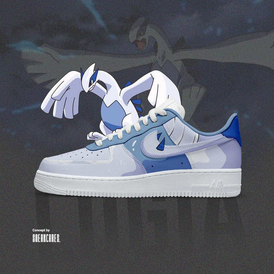 NIKE AIR FORCE CUSTOM LUGIA POKEMON SNEAKERS - Sneakcares