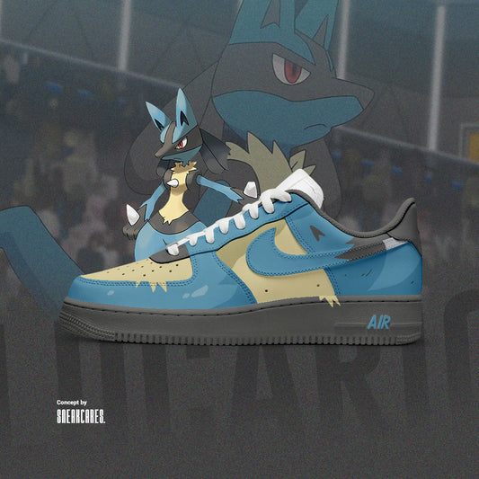 NIKE AIR FORCE CUSTOM LUCARIO POKEMON SNEAKERS - Sneakcares