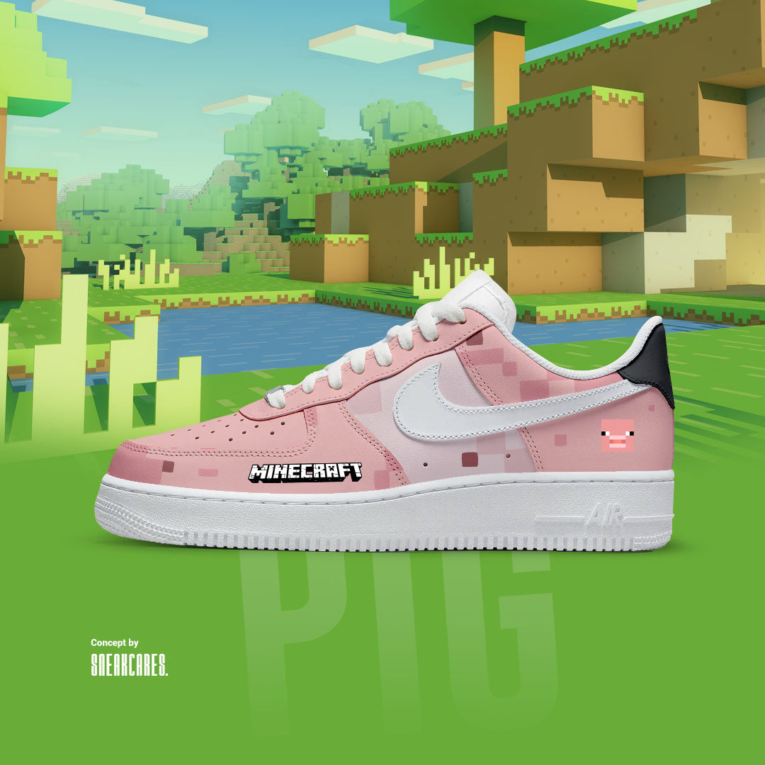 NIKE AIR FORCE PIG MINECRAFT CUSTOM PAINT