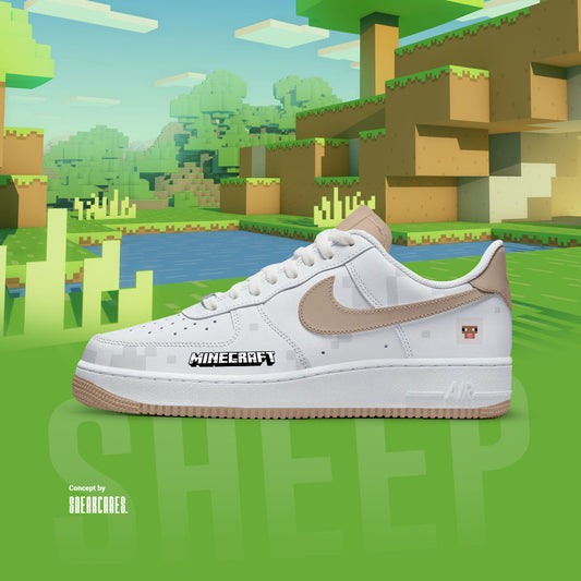 NIKE AIR FORCE SHEEP MINECRAFT CUSTOM PAINT