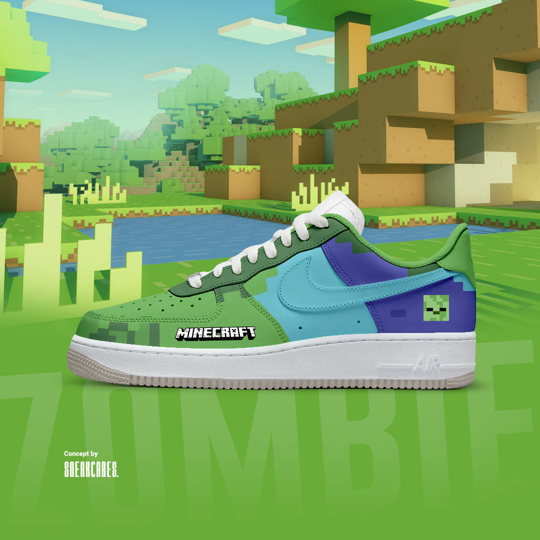 NIKE AIR ZOMBIE MINECRAFT CUSTOM PAINT