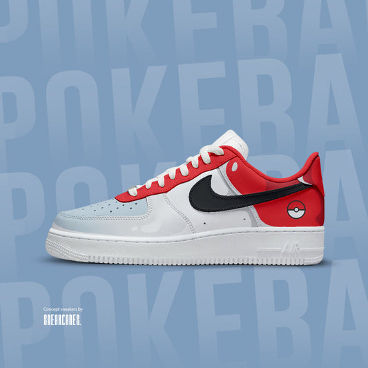 NIKE AIR FORCE POKE BALL POKEMON CUSTOM PAINT