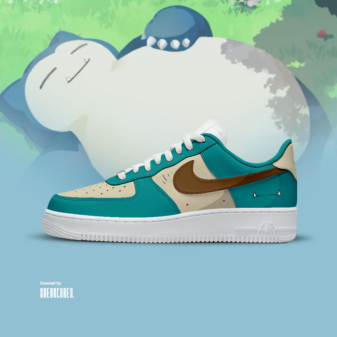 NIKE AIR FORCE CUSTOM SNORLAX SNEAKERS