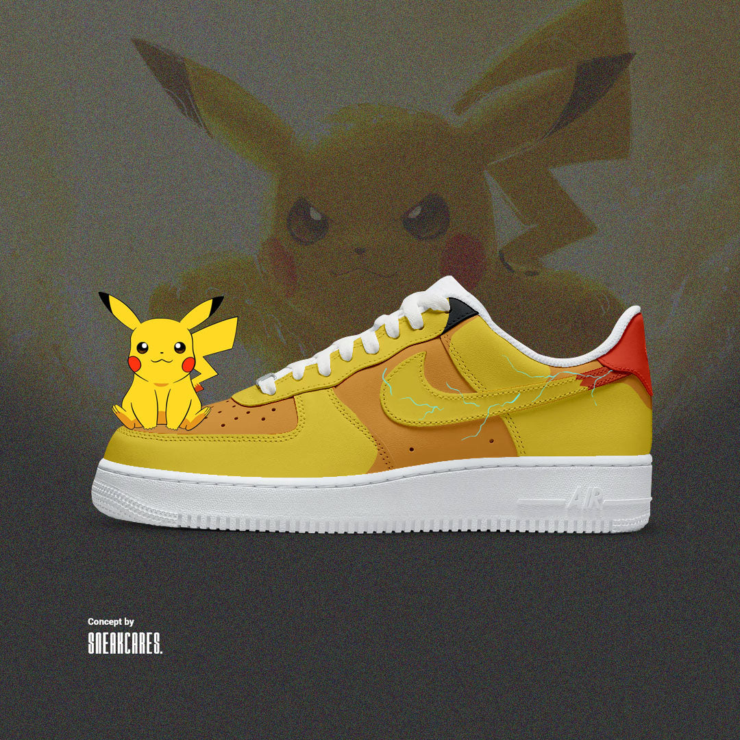 NIKE AIR FORCE CUSTOM PIKACHU POKEMON SNEAKERS - Sneakcares