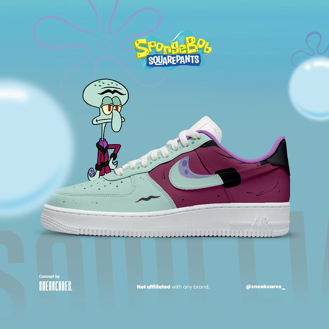 NIKE AIR FORCE SQUILLIAM FANCYSON SPONGEBOB CUSTOM PAINT