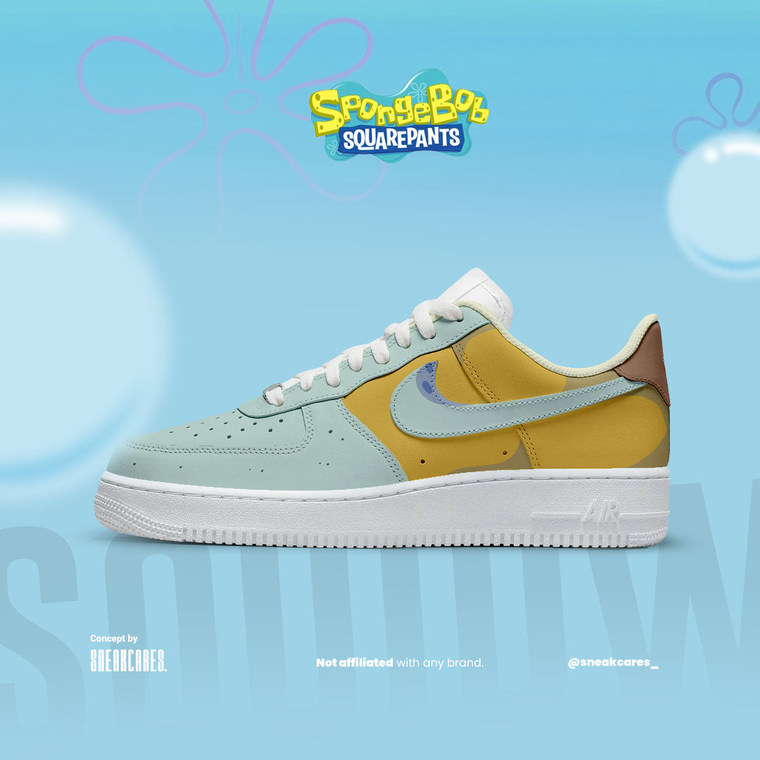 NIKE AIR FORCE SQUIDWARD CUSTOM PAINT