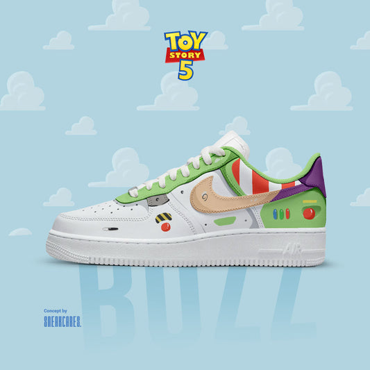 NIKE AIR FORCE BUZZ LIGHTYEAR TOY STORY CUSTOM SNEAKERS