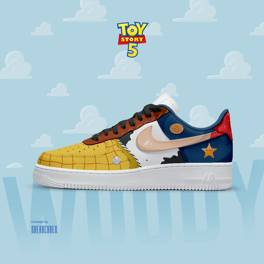 NIKE AIR FORCE WOODY TOY STORY CUSTOM SNEAKERS